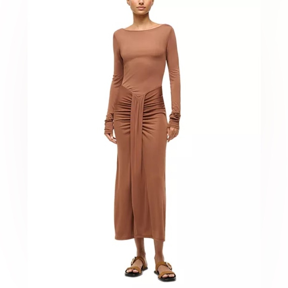 STAUD Gres Waterfall Ruffle Dress